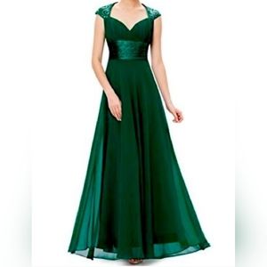 Emerald Green Chiffon Dress
